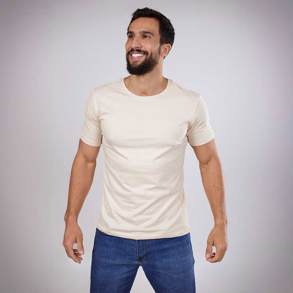 Camiseta masculina Crua de algodão egípcio Minimalista Vistorr