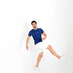 camisetas poliamida masculina azul marinho vista frontal — logo Vistorr Brasil no peito
