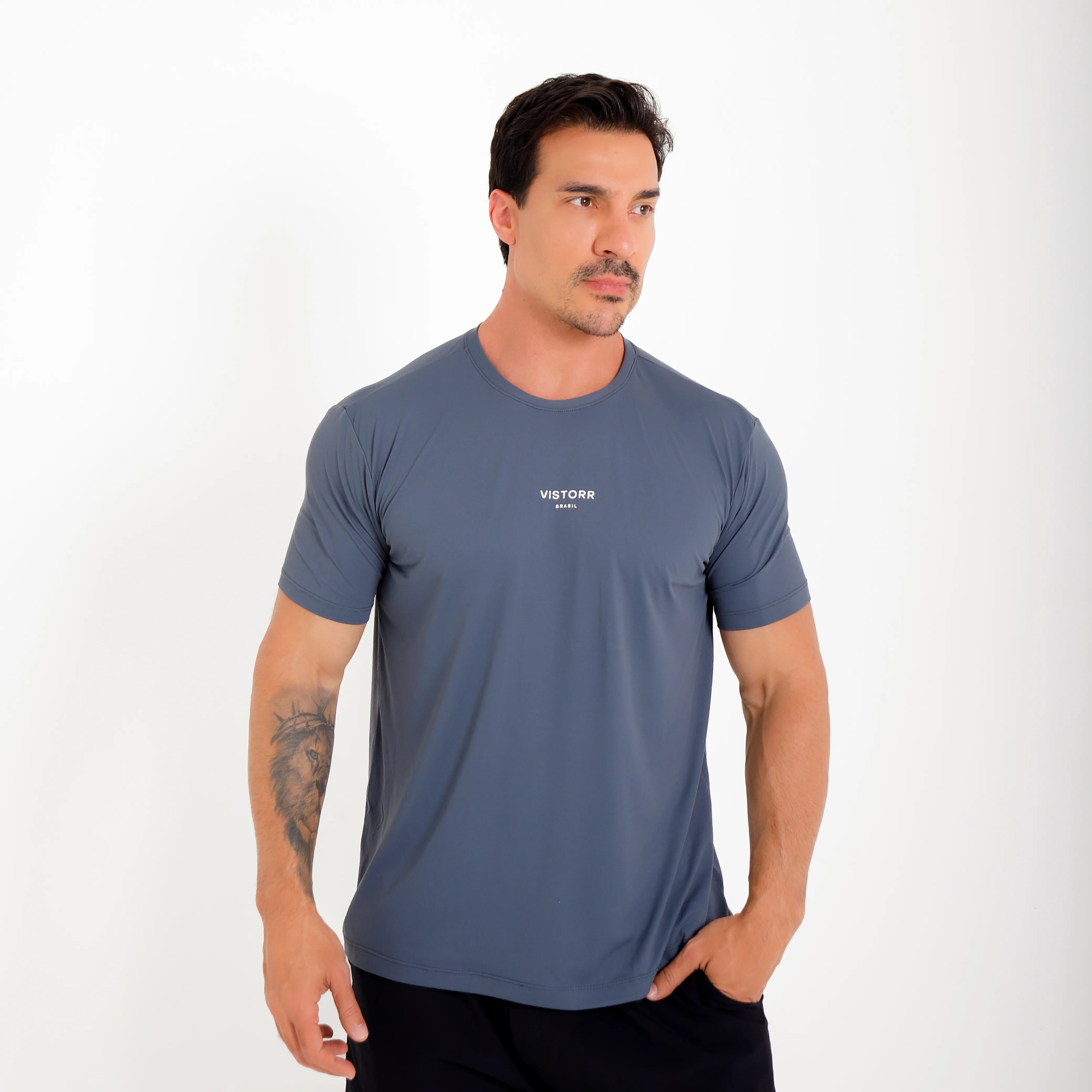 Camiseta de poliamida cinza Vistorr Brasil
