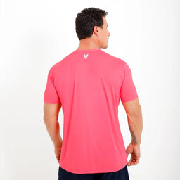 Camisetas Poliamida UV30 em poliamida rosa escuro vista traseira
