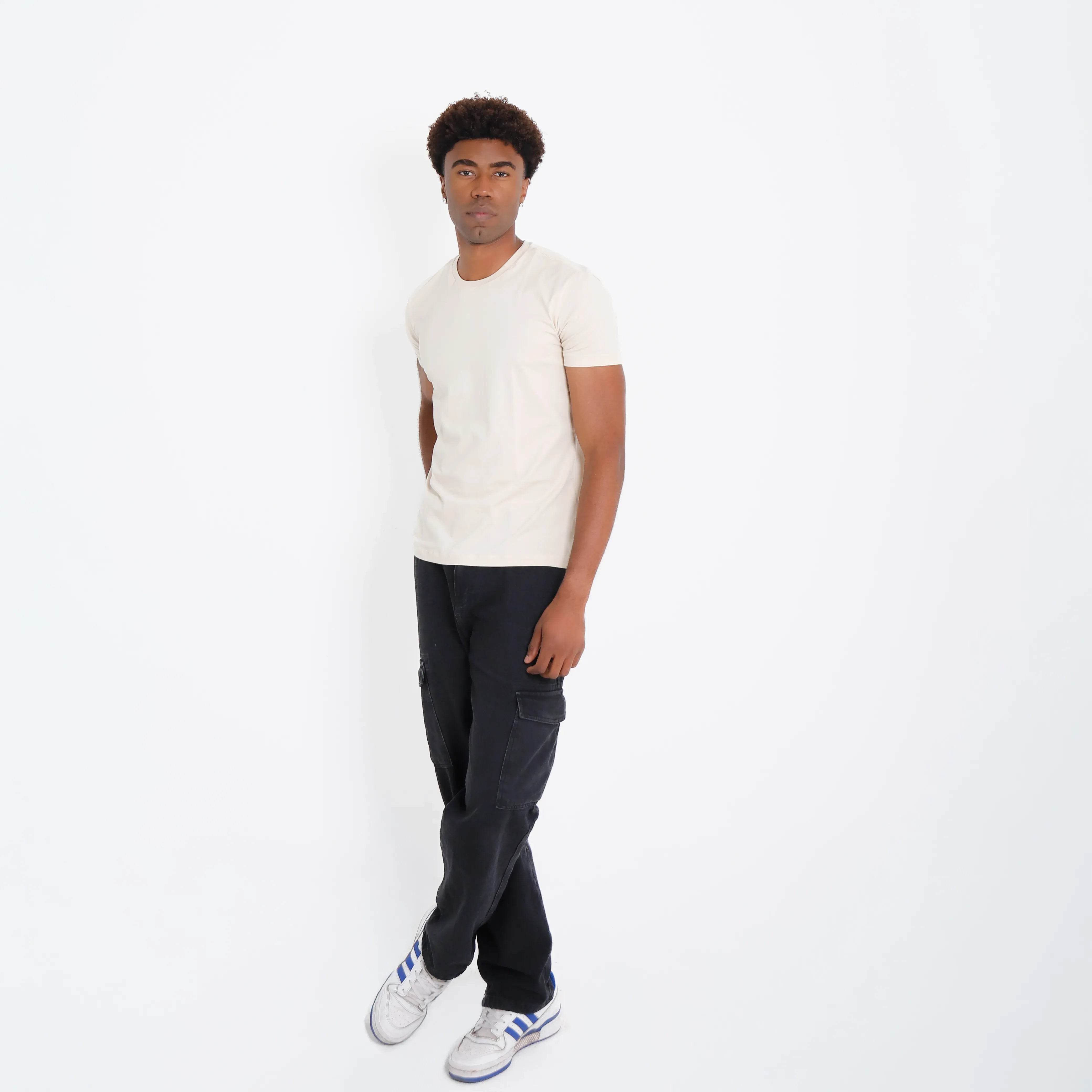 camiseta algodão egípcio masculina cru — vista frontal