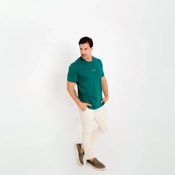 Camiseta de algodão egípcio verde Vistorr