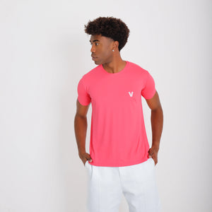 Camiseta de poliamida rosa — vista frontal
