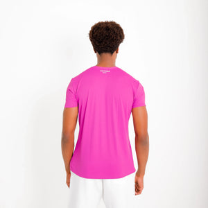 Camiseta de poliamida roxa — vista traseira