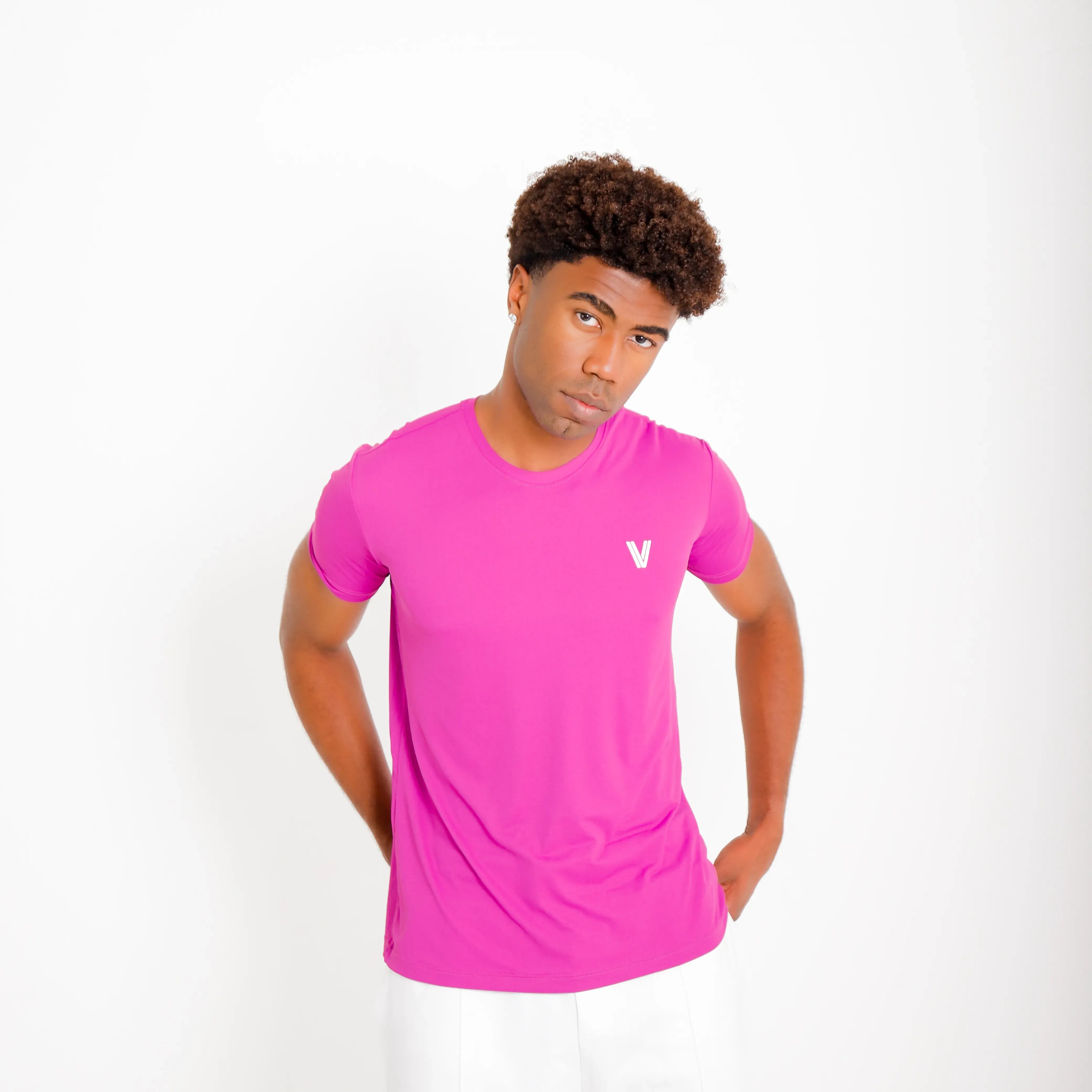 Camiseta de poliamida roxa Vistorr V — vista frontal